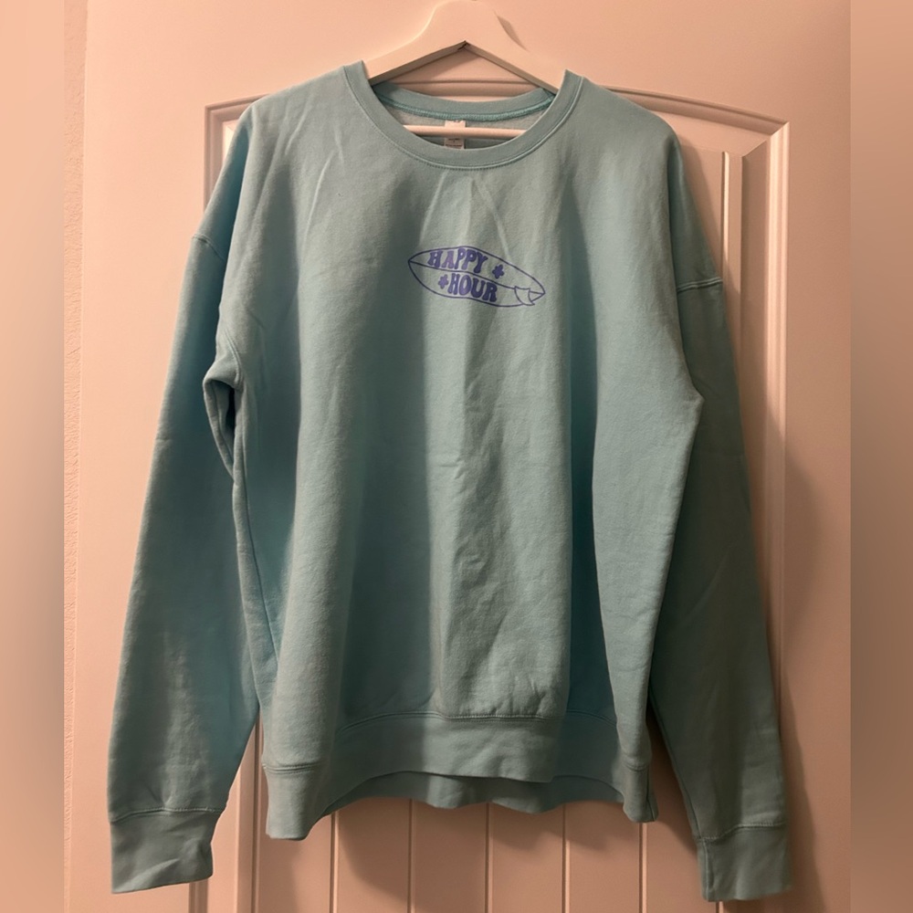 Aquamarine/ Teal Ludic Closet Happy Hour Crewneck